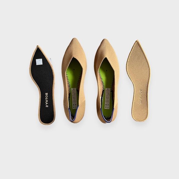 NEW Rothy’s The Point Camel 9 Pointed Toe Slip On Flats Tan Comfortable Flats - Picture 4 of 7